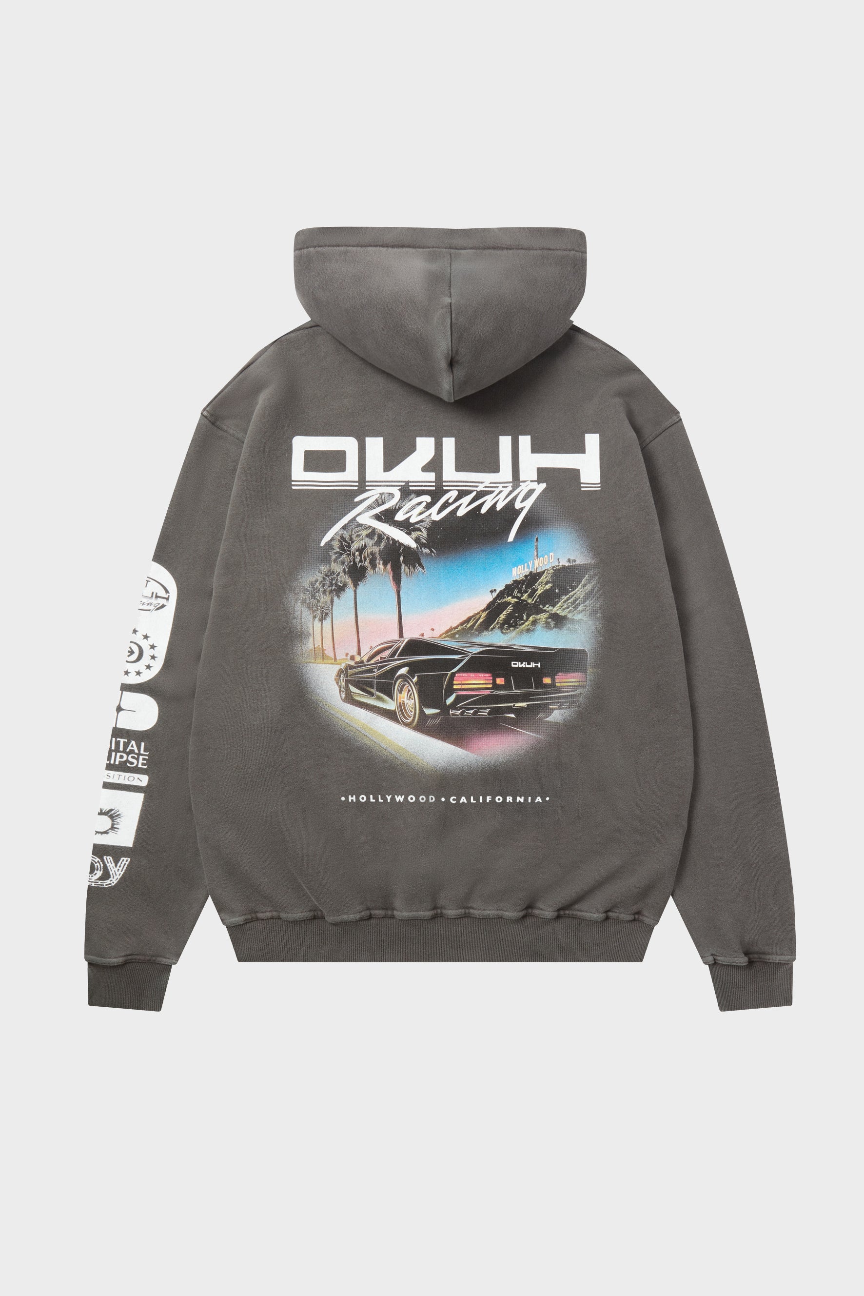 Okuh Hollywood Midnight Black Acid Wash Hoodie